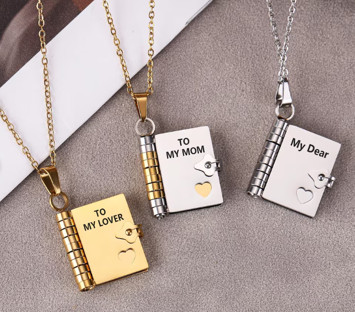 Custom Lover's Book Necklace