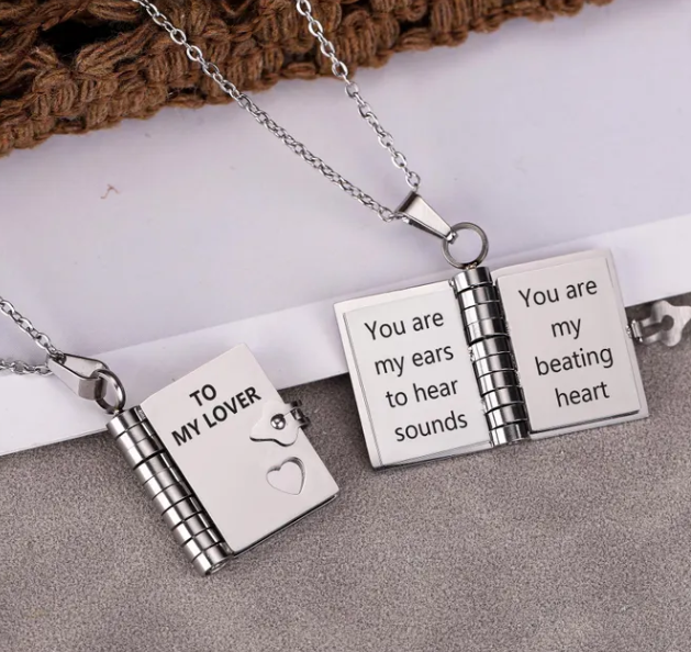 Custom Lover's Book Necklace