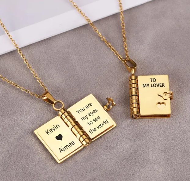 Custom Lover's Book Necklace